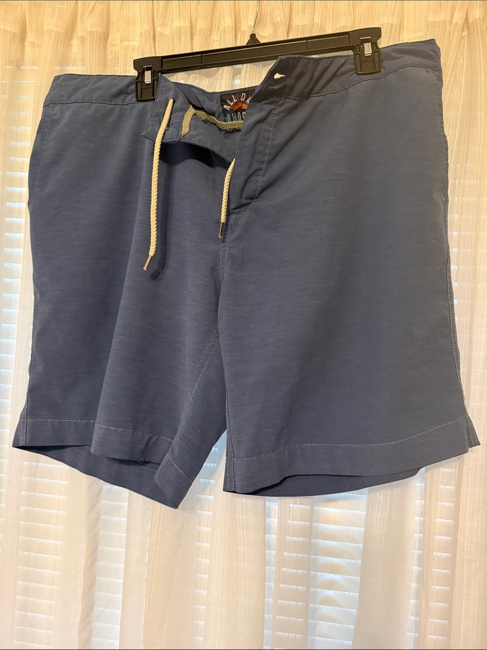 Faherty Slate Blue Drawstring Hybrid Shorts